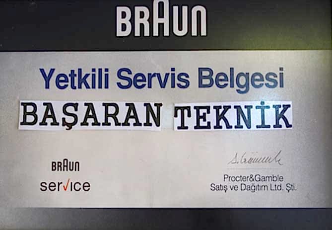 Yetkili servis belgesi
